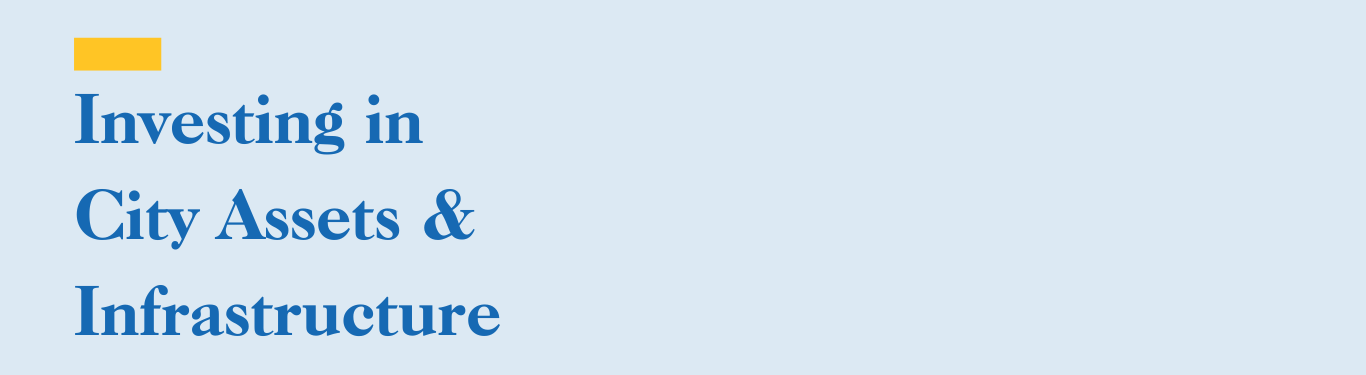 Text that says Investing in City Assets and Infrastructure